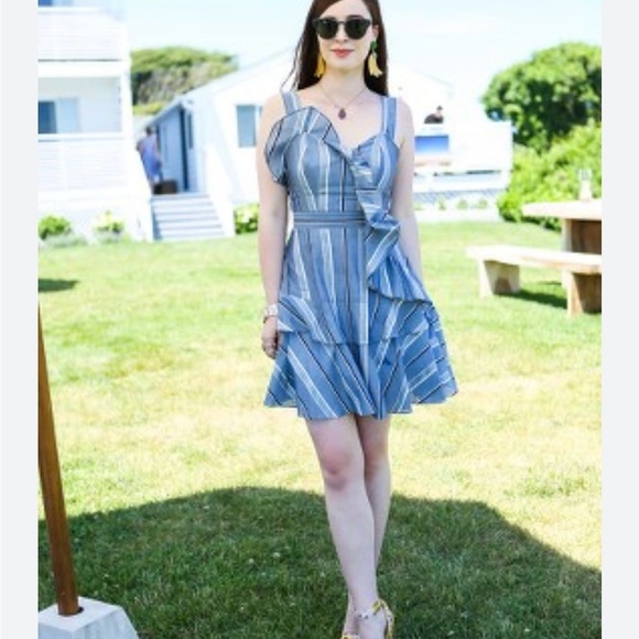 Sandro Paris Striped 100% Cotton Mini Dress Size 2 - Picture 2 of 10